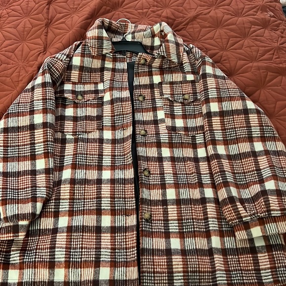 SHEIN Jackets & Blazers - Plaid Shacket